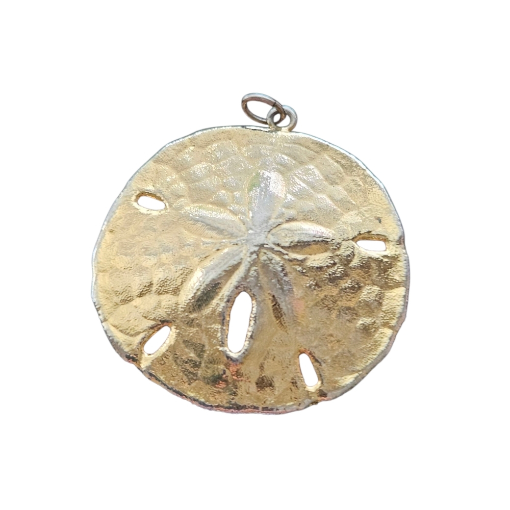 Gold Tone Sand Dollar Pendant.